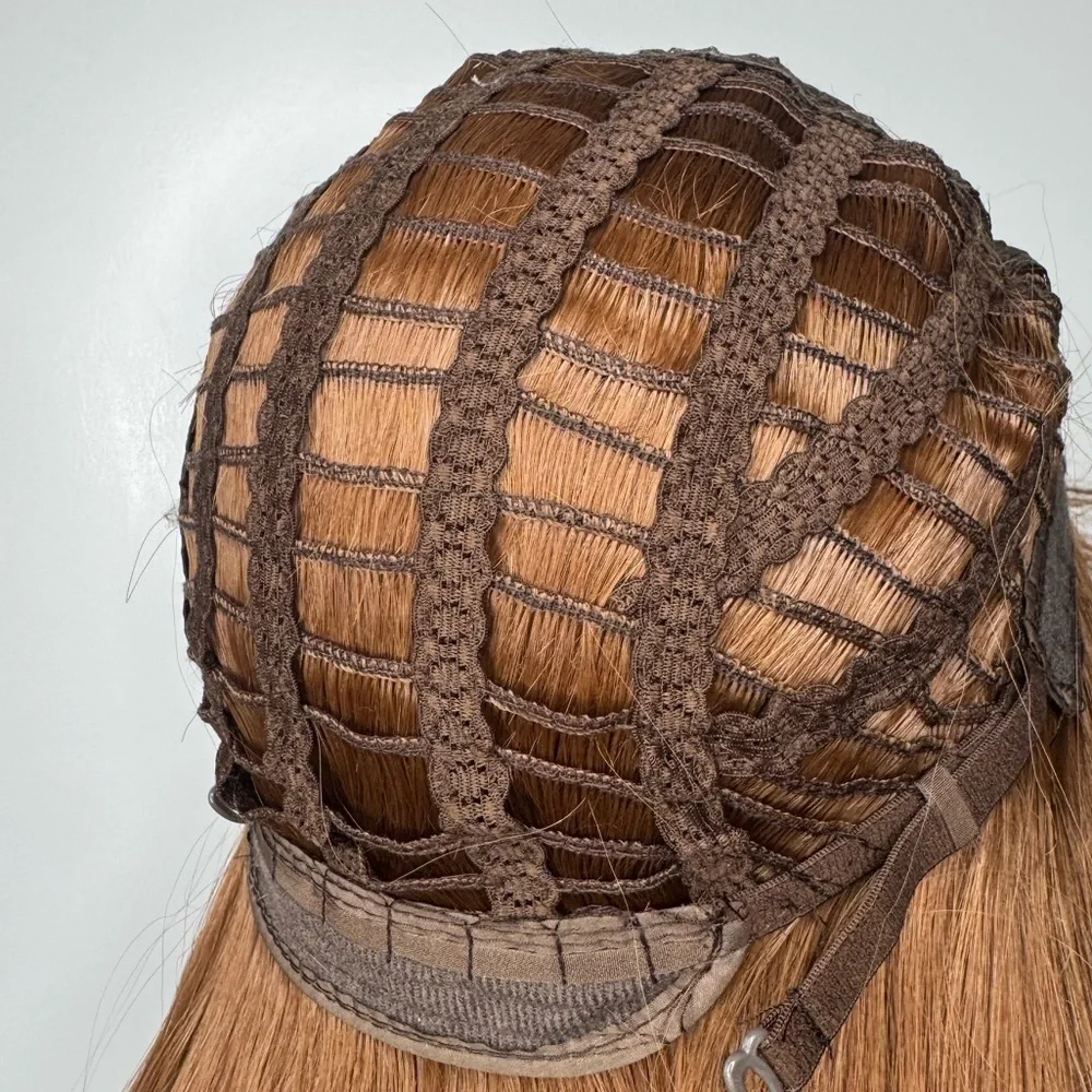 Long Mocha Brown Wig with Bangs – 30” Wavy Synthetic Hair, Natural Look